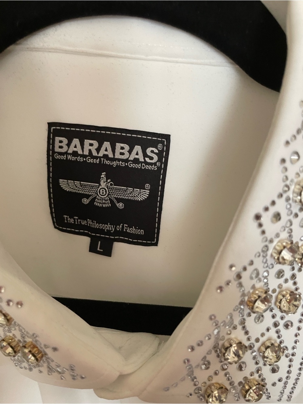 Men’s White Embellished Dress Shirt - Picture 7 of 12
